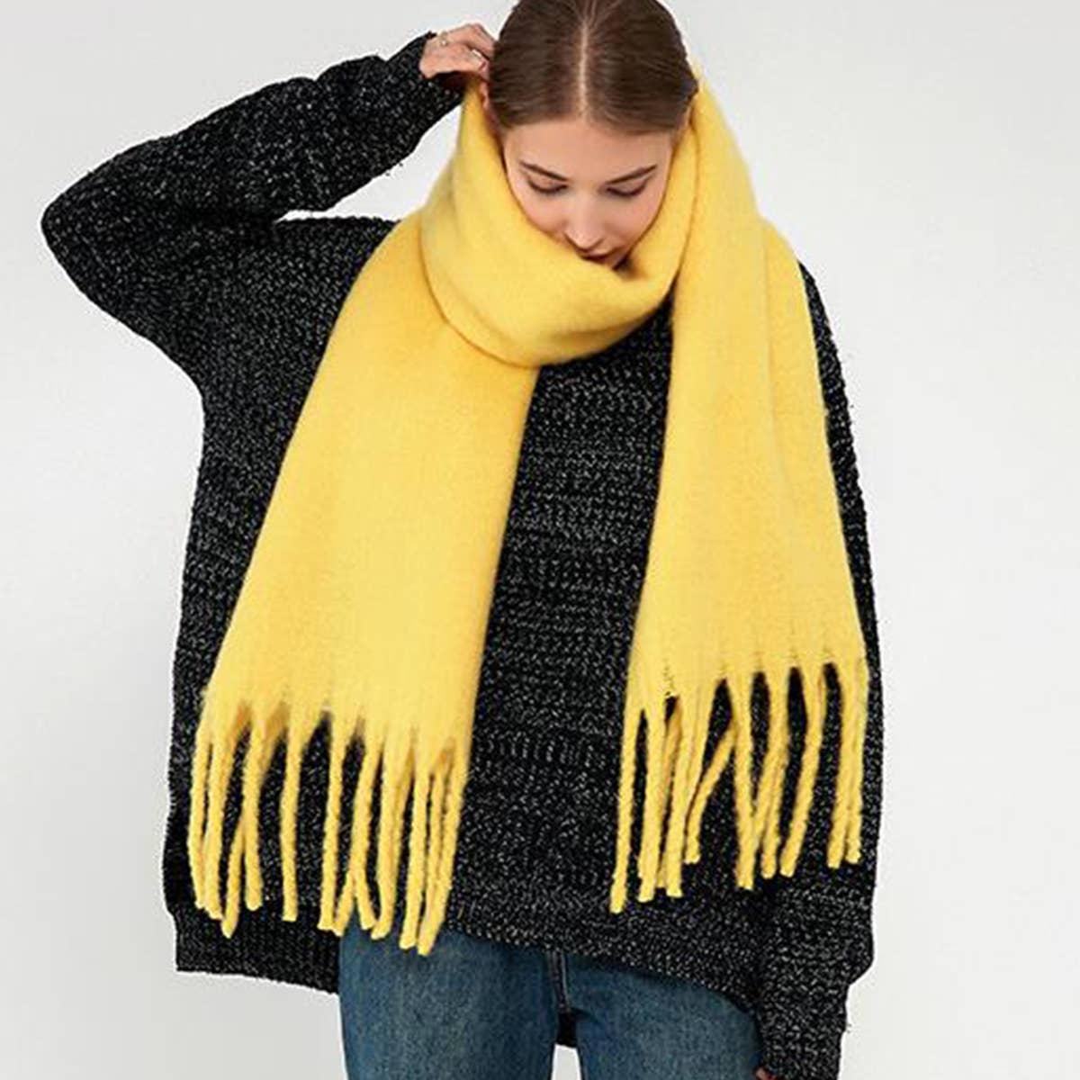 SOFT MOHAIR FEEL SCARF COZY WINTER WRAP_CWASC0323