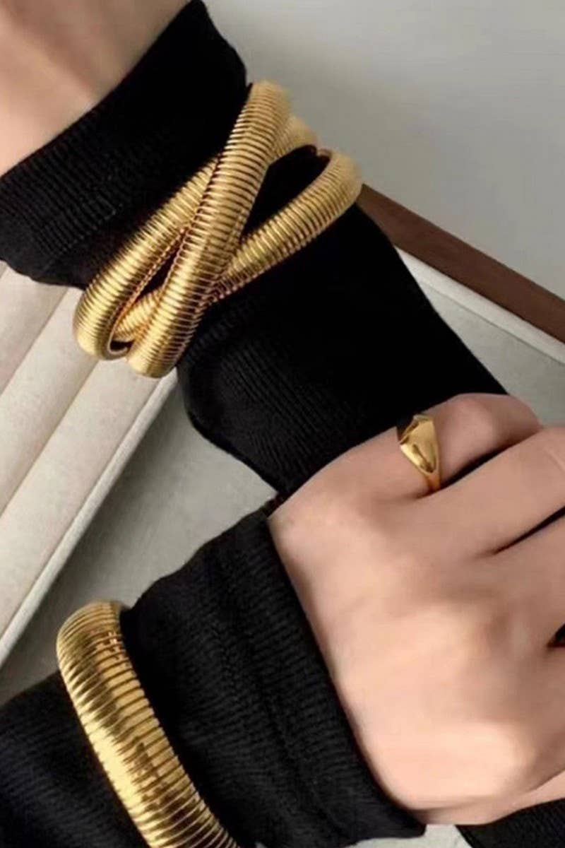 Cwaje1202_Interweaved Snake Chain Bracelet