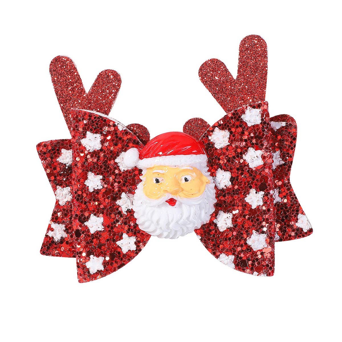 CHRISTMAS ANTLER BOW CLIP FOR KIDS PARTY_CWAHA6692