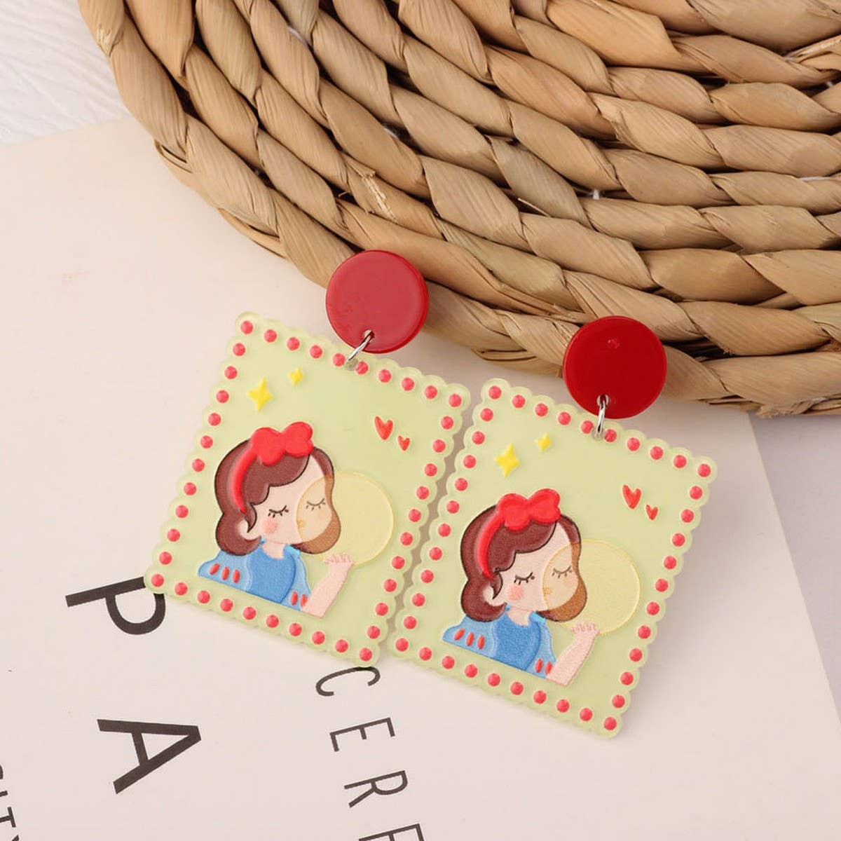 SWEET GIRL COLORFUL FLOWER ACRYLIC EARRINGS_CWAJE3993