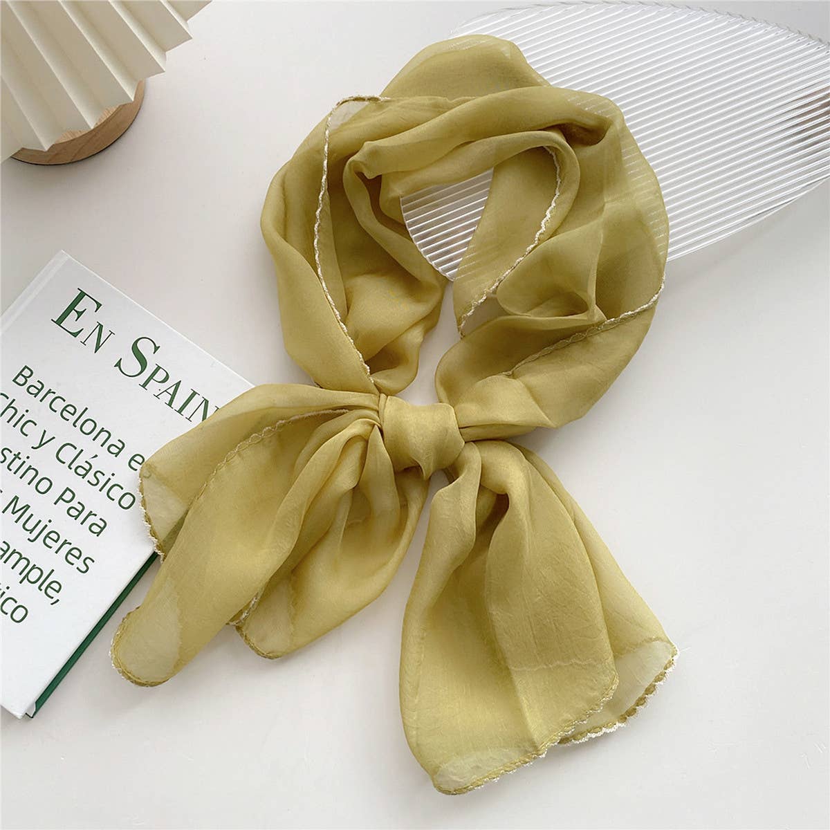 Cwasc2386_Long Solid Color Thin Small Scarf
