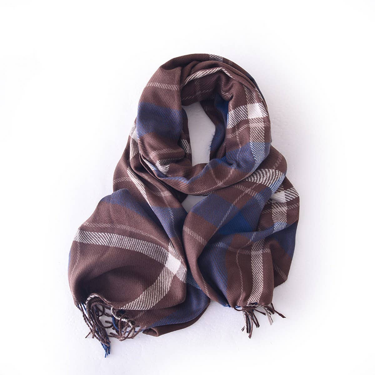 Women Simple Casual Warm Plaid Scarf
