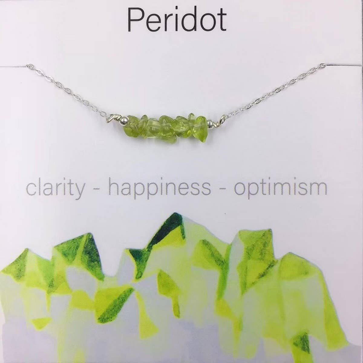 SILVER CHAIN NATURAL STONE NECKLACE WITH CARD_CWAJE1057