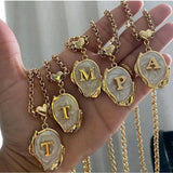 NEW 26 LETTERS OIL DROP THREE DIMENSIONAL NECKLACE_CWMM3756