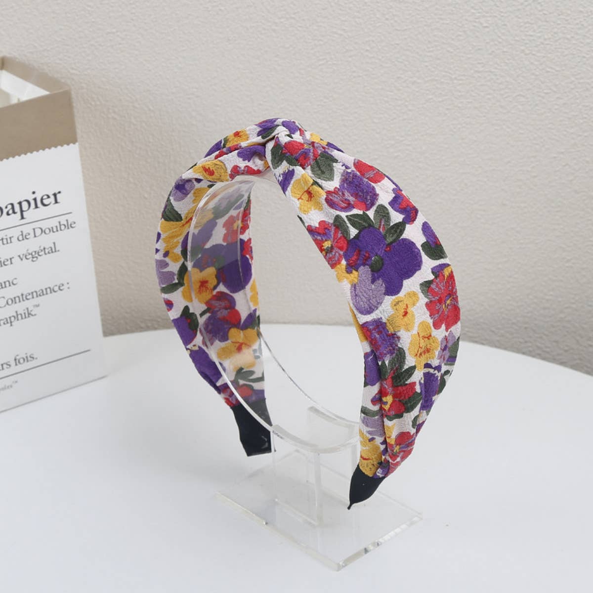 RETRO WIDE BRIMMED PRINTED CROSS HEADBAND_CWAHA1717