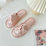 CROSS BOWKNOT FABRIC SLIPPERS INDOOR SLIPPERS_CWMM2976