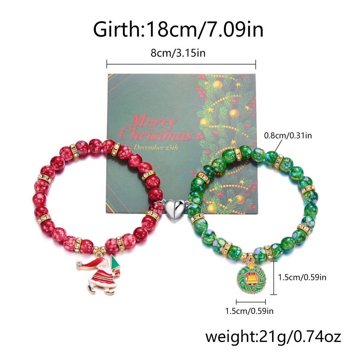 HANDMADE FLOWER BEADS MAGNETIC BEADED BRACELET_CWAJE2396