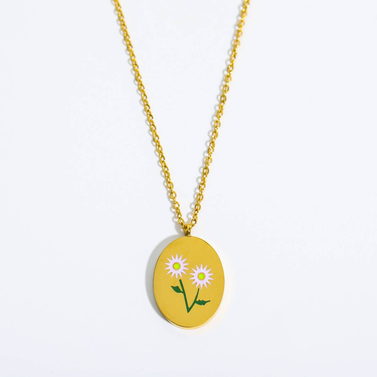 Vintage December Flower Clavicle Necklace_Cwmm3785