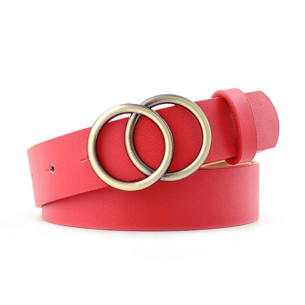 Cwabe0884_Simple Women'S Round Buckle Belt