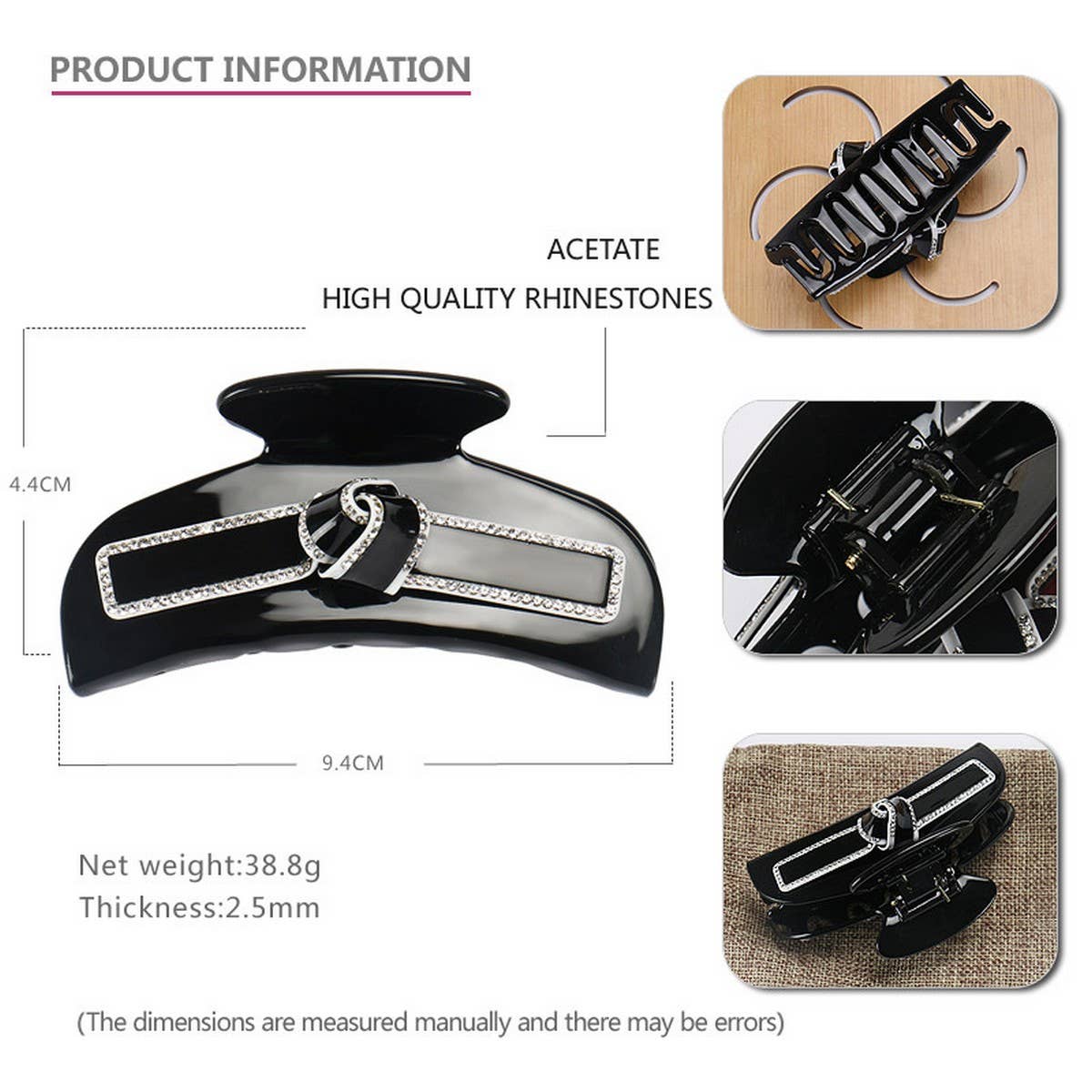 DIAMOND LARGE HAIR CLIP SHARK CLIP HAIR CLIP_CWAHA4424