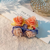 FABRIC FLOWER C SHAPED STUD EARRINGS FRESH STYLE_CWMM6183