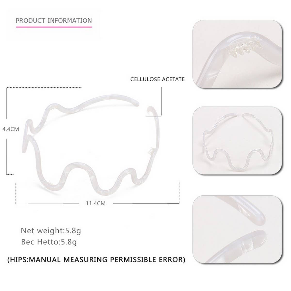 Wave Thin Edge Headband Acetate Headband Hairpin