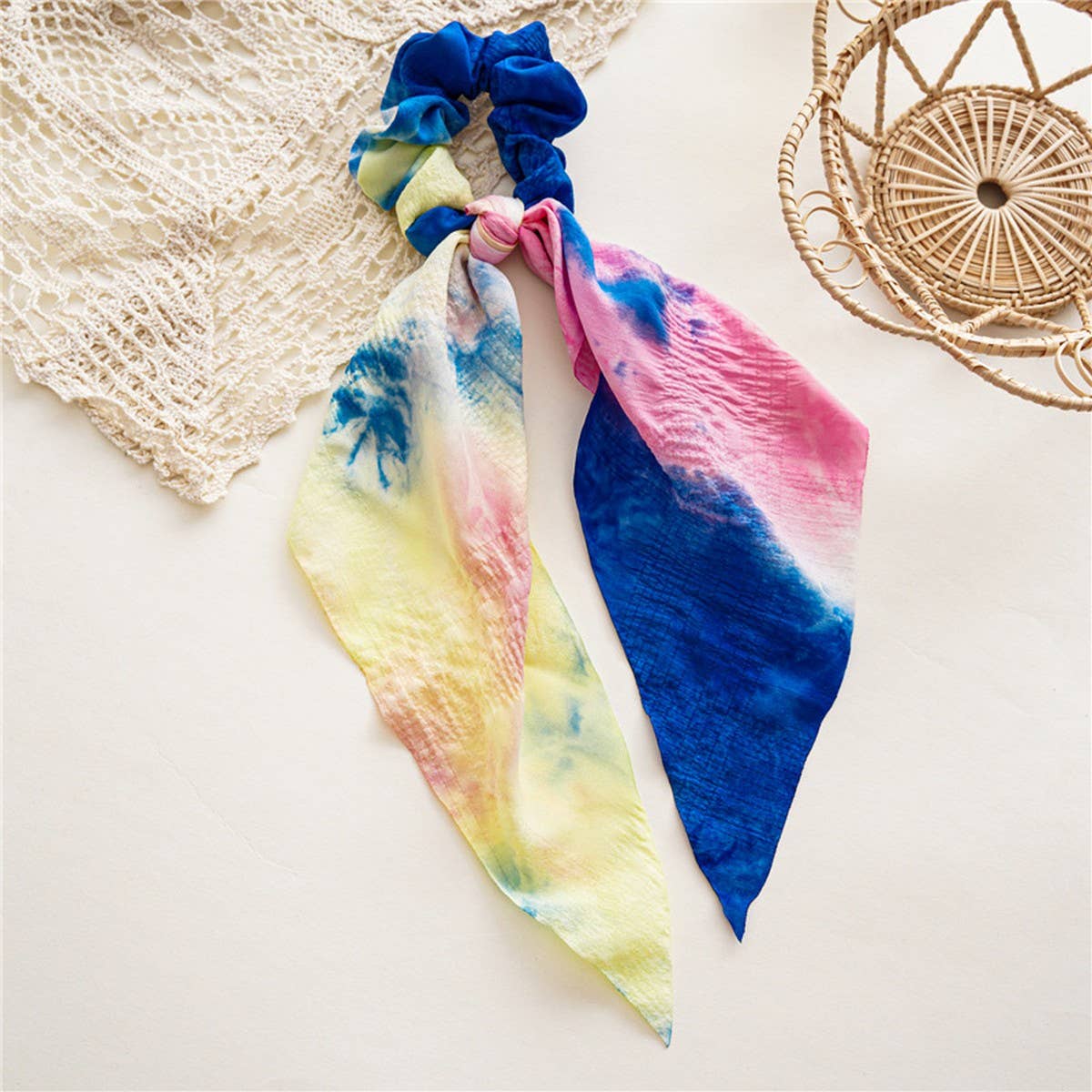 2024 NEW STYLE TIE DYE RIBBON BOW HAIR TIE_CWAHA1089