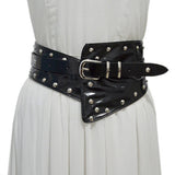 NEW CASUAL PUNK RIVETS DECORATED WIDE GIRDLE_CWABE0496