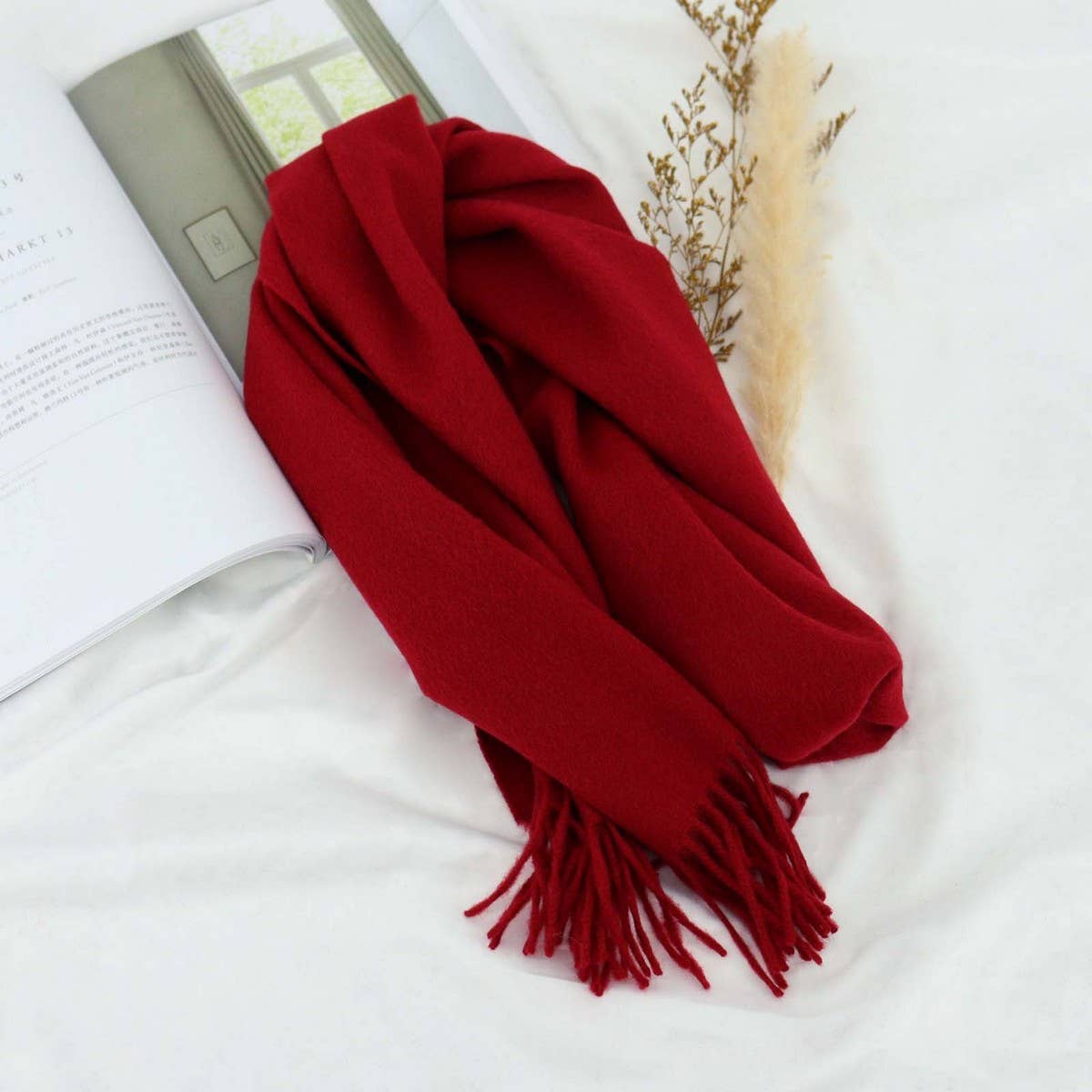 100% WOOL SOLID SCARF ELEGANT UNISEX SPRING WRAP_CWASC1093