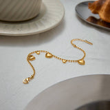 18K GOLD HEART BEAD CHAIN BRACELET TITANIUM STEEL_CWAJE4839