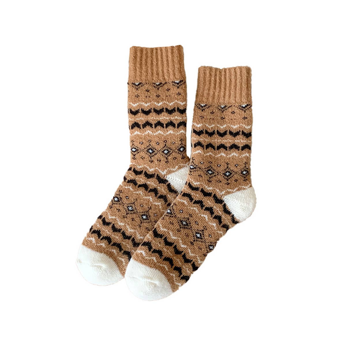 Extra Thick Wool Fair Isle Winter Socks_Cwms03218