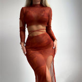 4PCS SET BIKINI LONG SLEEVE COVER UP SWIMWEAR_CWMW0916