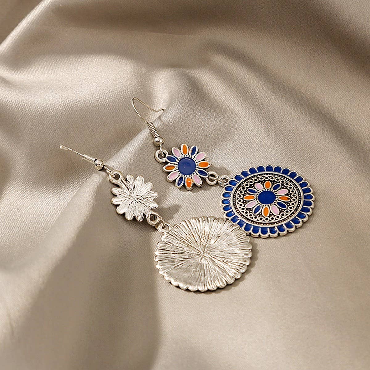 EXAGGERATED RETRO BOHEMIAN SUNFLOWER EARRINGS_CWAJE1876