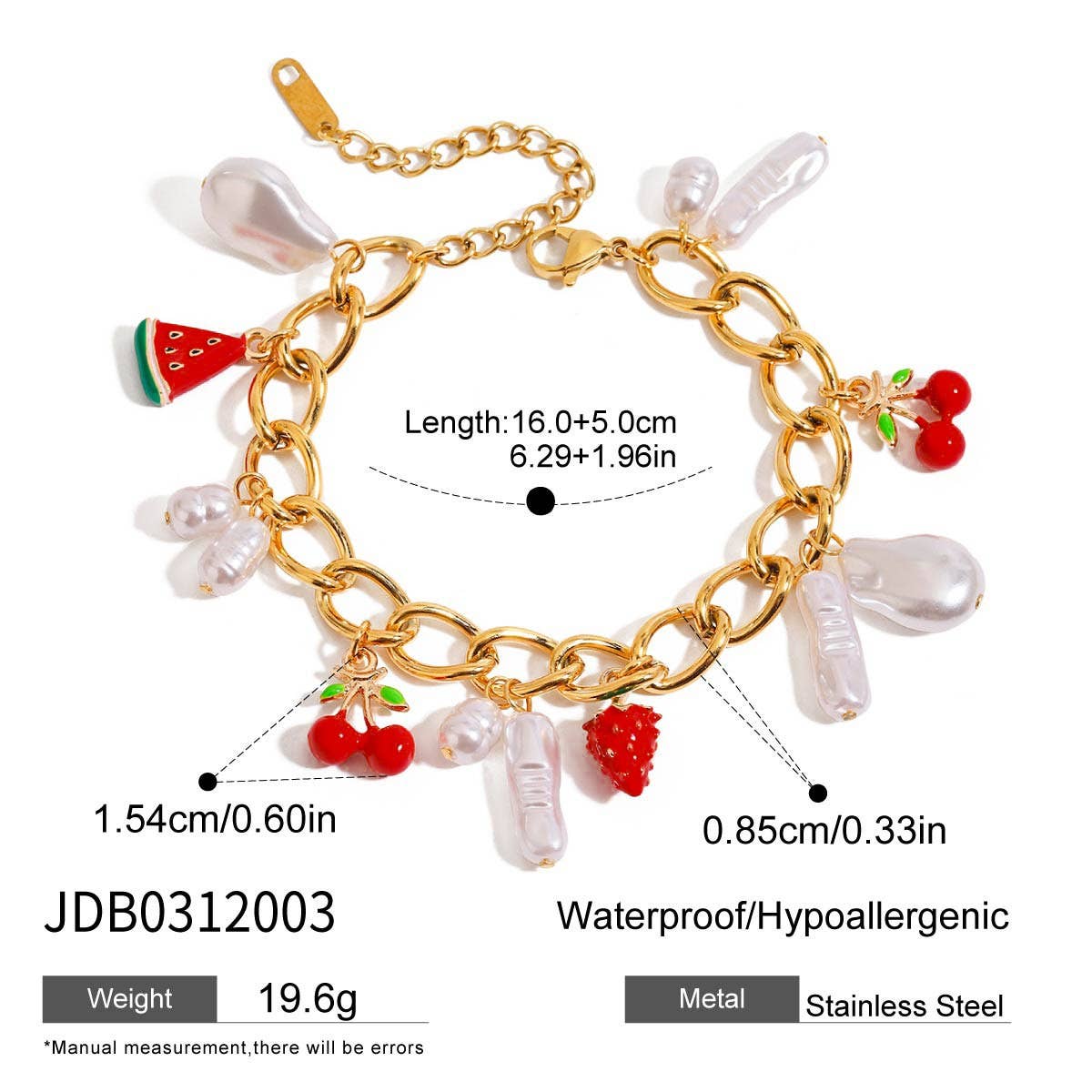 18K GOLD PEARL ENAMEL BRACELET STAINLESS STEEL_CWAJE4845
