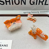CUTE YELLOW DOG ACETATE HAIR CLAW CLIP_CWAHA5772