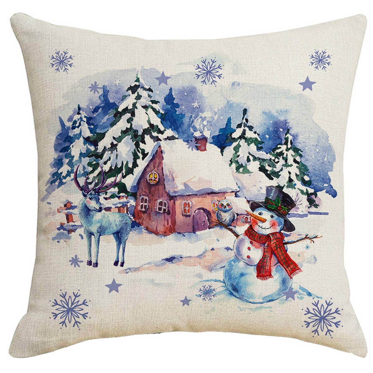 BLUE SNOWFLAKE CHRISTMAS PILLOWCASE_CWMM1398
