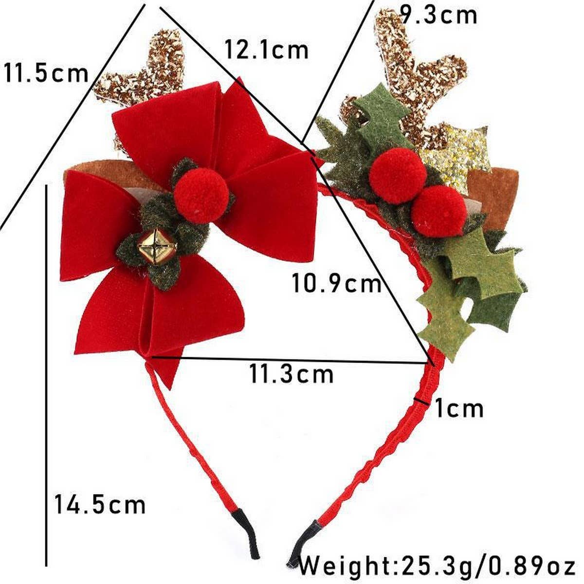 FUZZY RED BOW CHRISTMAS HEADBAND FOR WOMEN_CWAHA5667