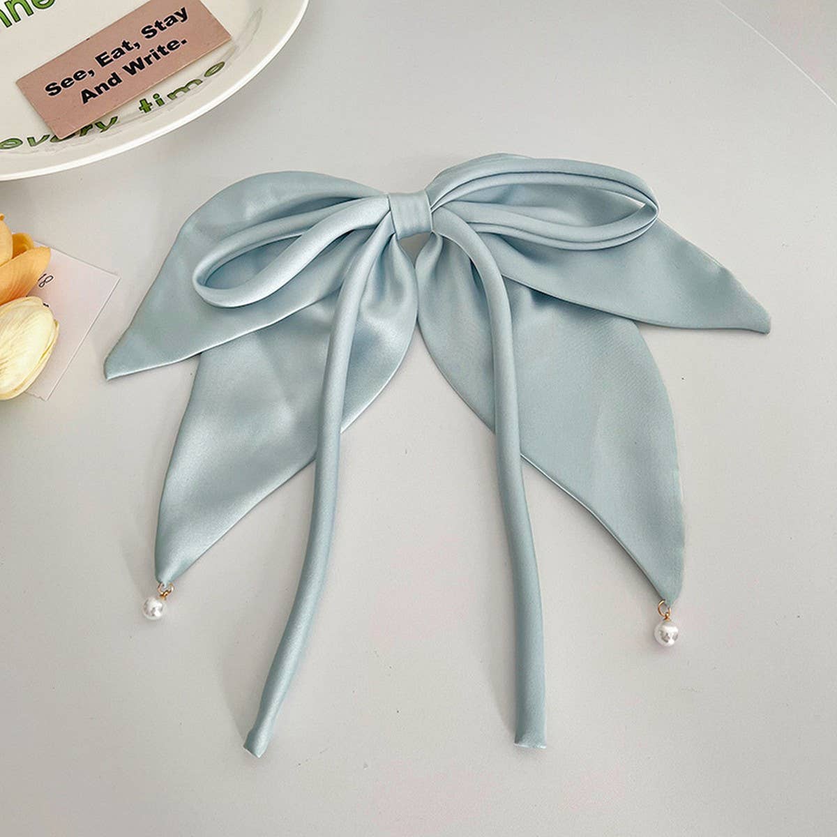 SOLID COLOR RIBBON BOW VERSATILE HAIRPINS_CWAHA1185