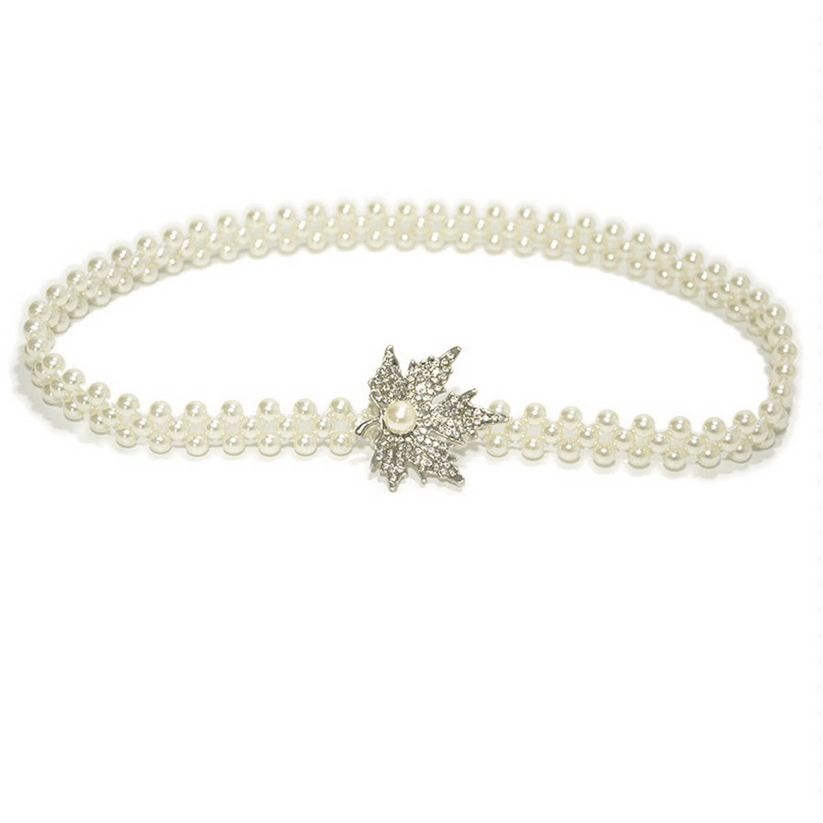 NEW WOMENS ELASTIC PEARL WAIST CHAIN_CWABE0514