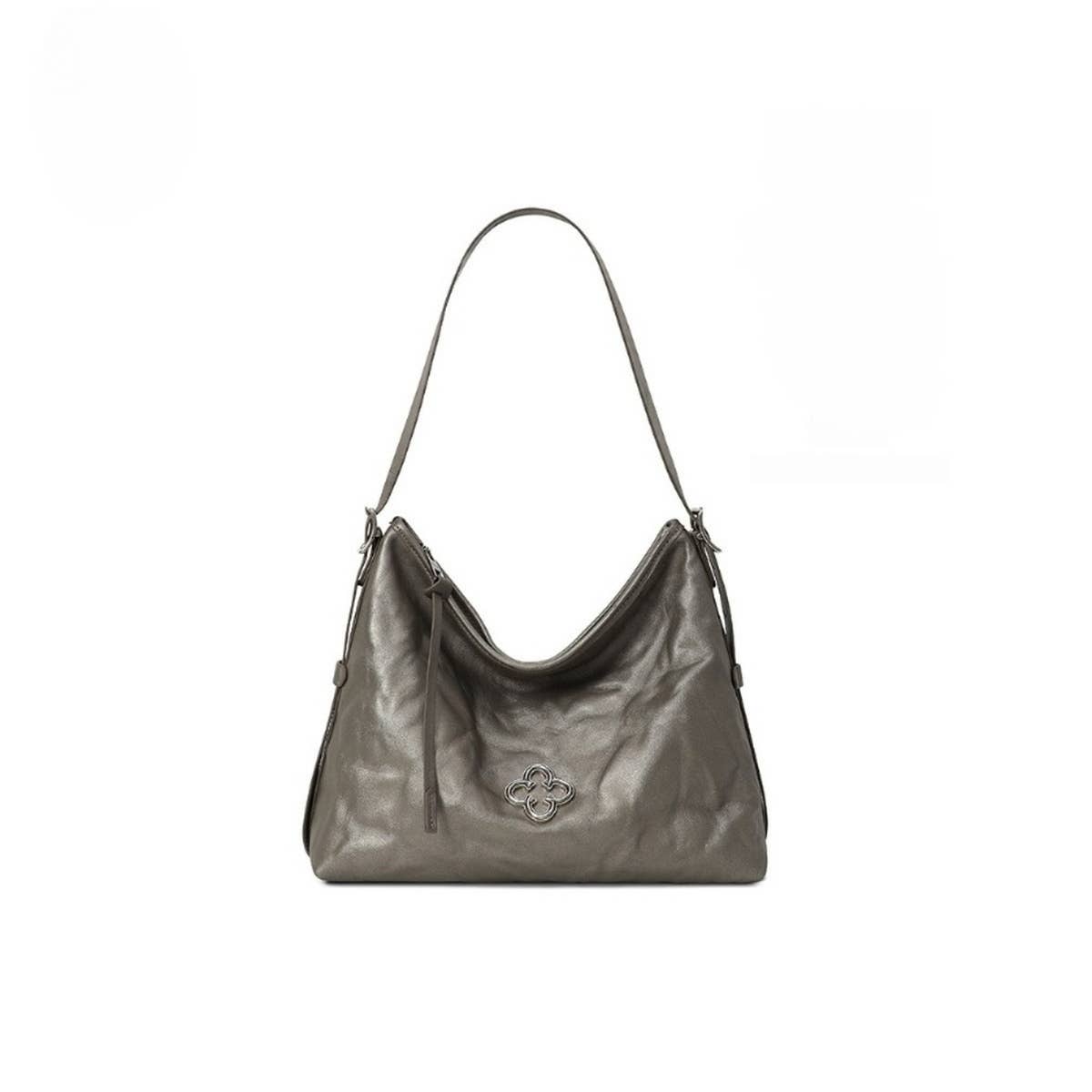 Vintage Ruched Tote Small Shoulder Leather Bag_Cwab5324