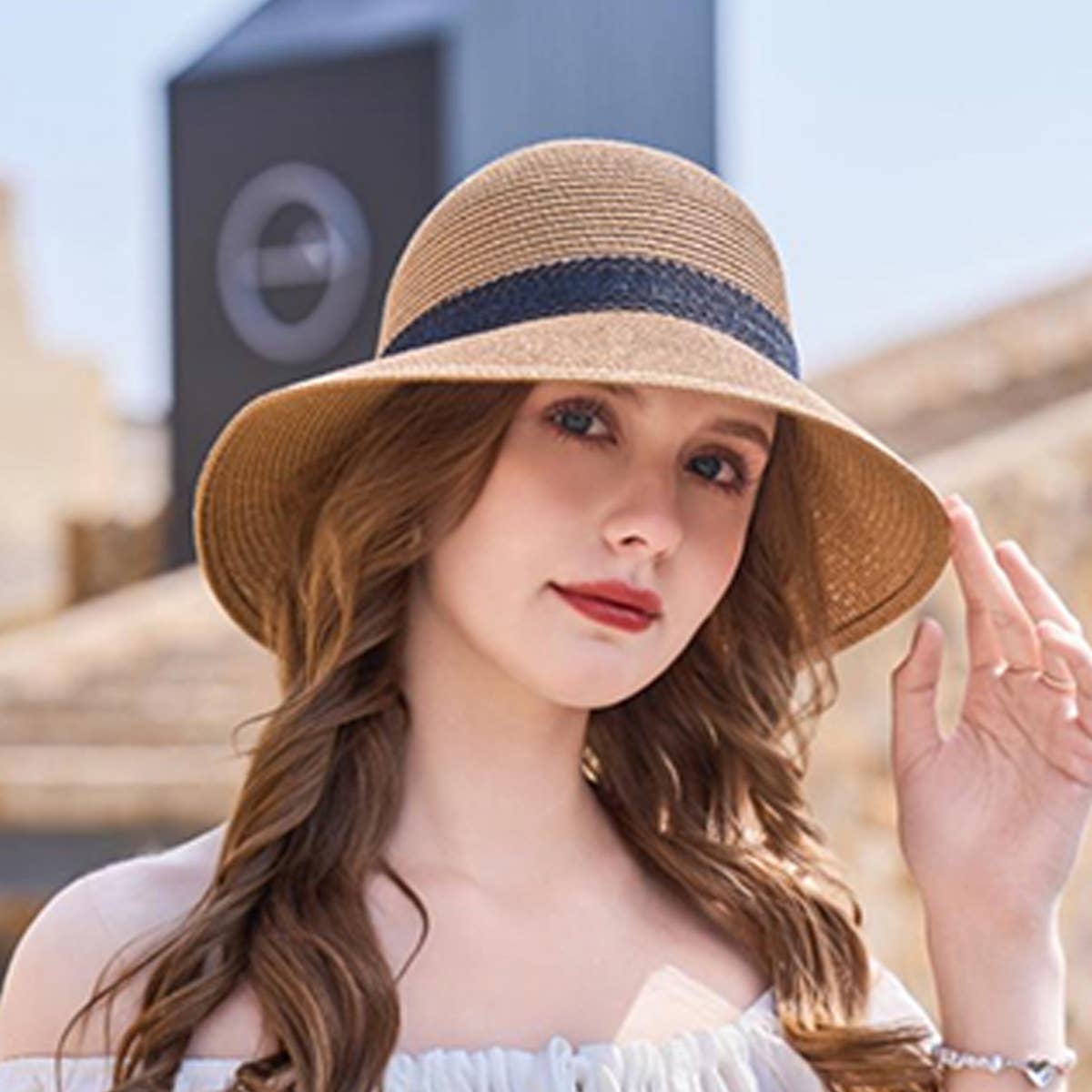 SUMMER SUN PROTECTION AND UV PROTECTION STRAW HAT_CWAH1341