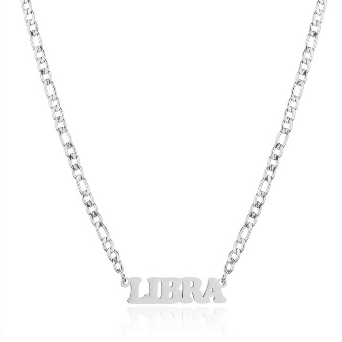 SIMPLE TWELVE ZODIAC STAINLESS STEEL GOLD NECKLACE_CWMM2726