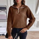 Solid Color Hoodie Loose Zip-Up Pullover Sweater