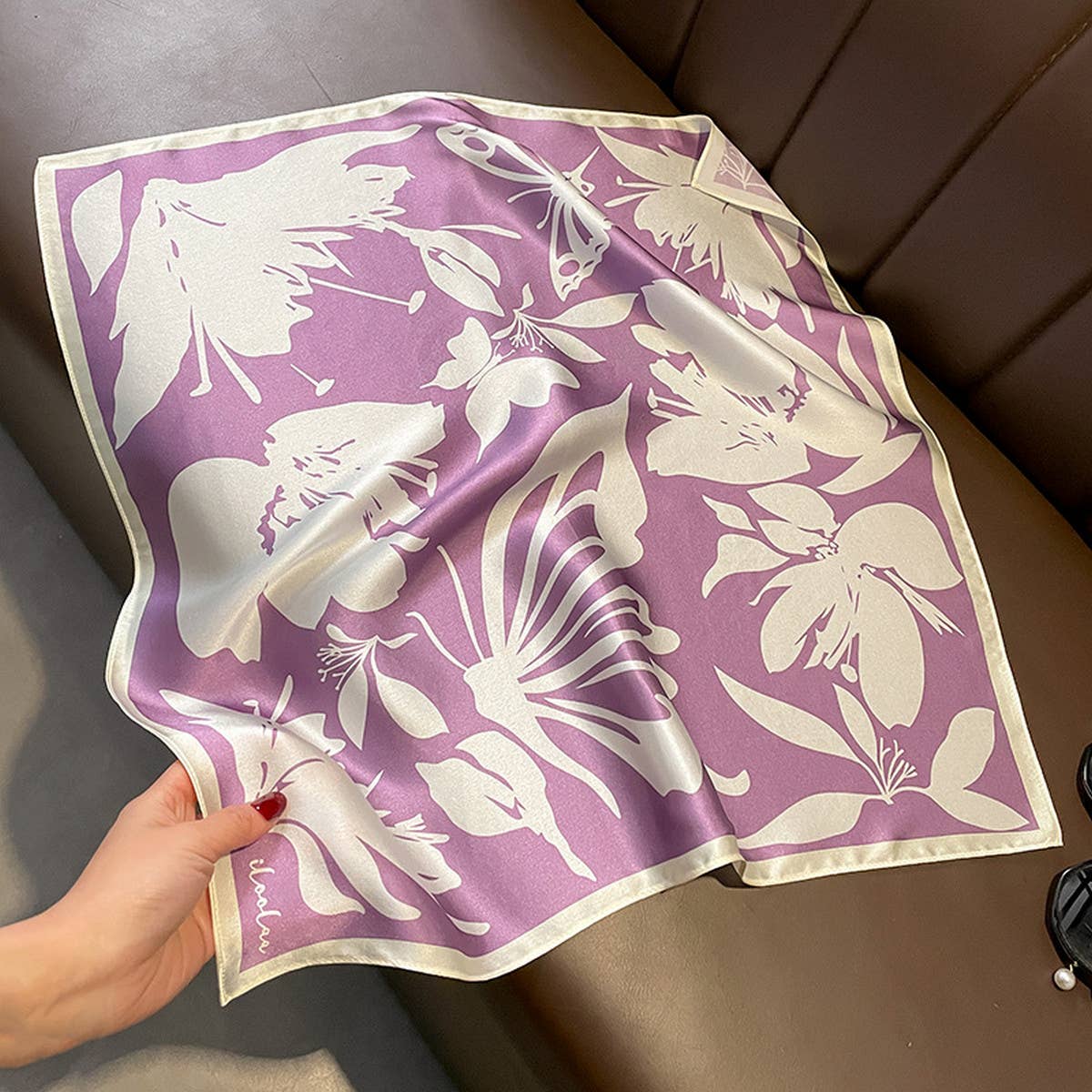 FLORAL SCARF FOR WOMEN ELEGANT GIFT SQUARE WRAP_CWASC0615