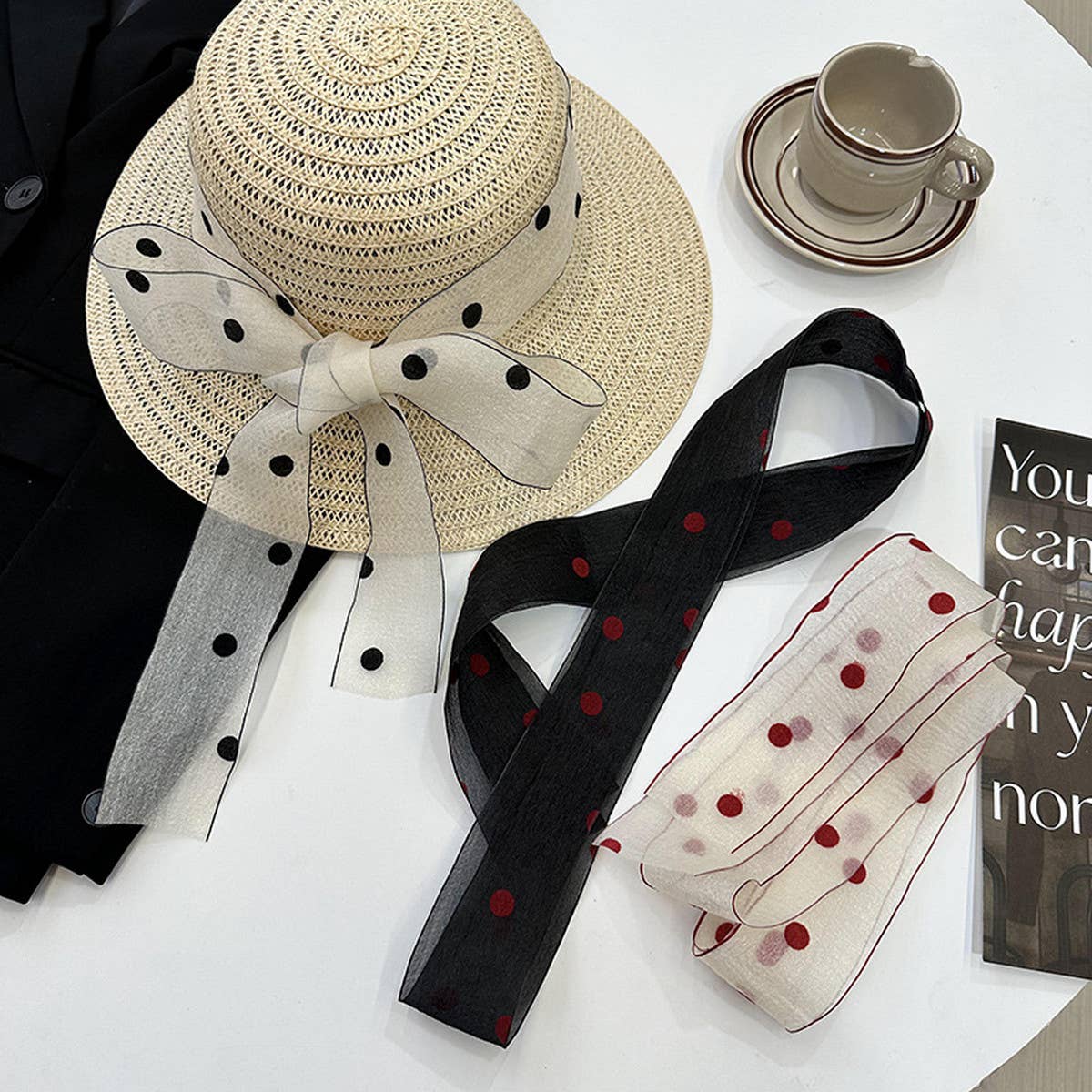 NEW POLKA DOT LACE SCARF HEADBAND_CWASC0719