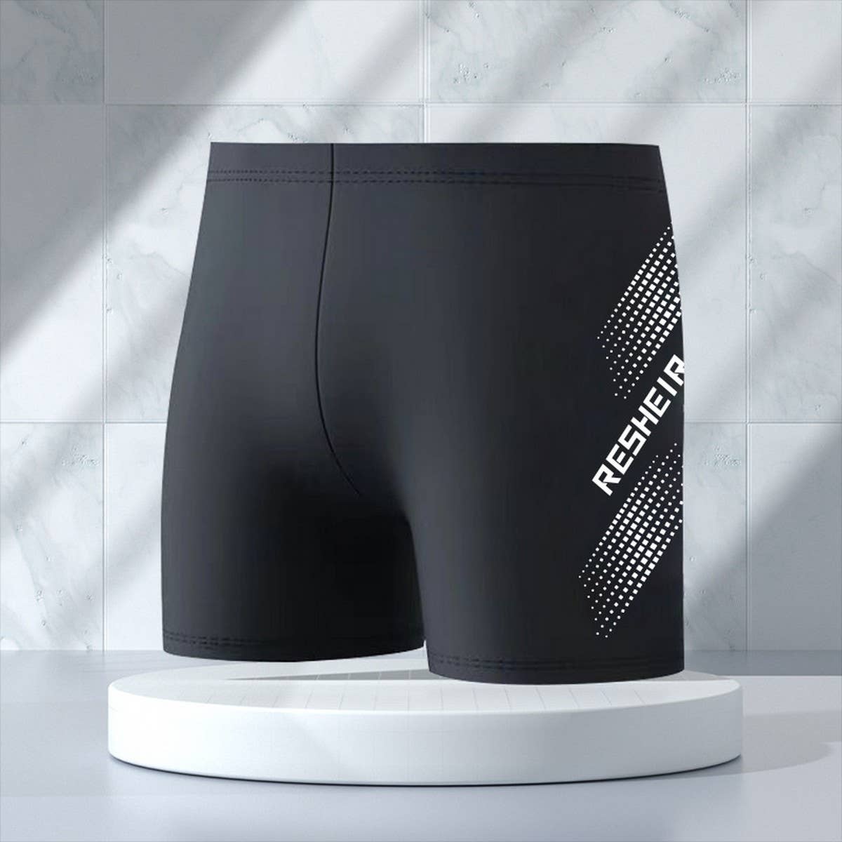 MENS HIGH WAIST QUICK DRY SWIM TRUNKS PLUS SIZE_CWMM6765