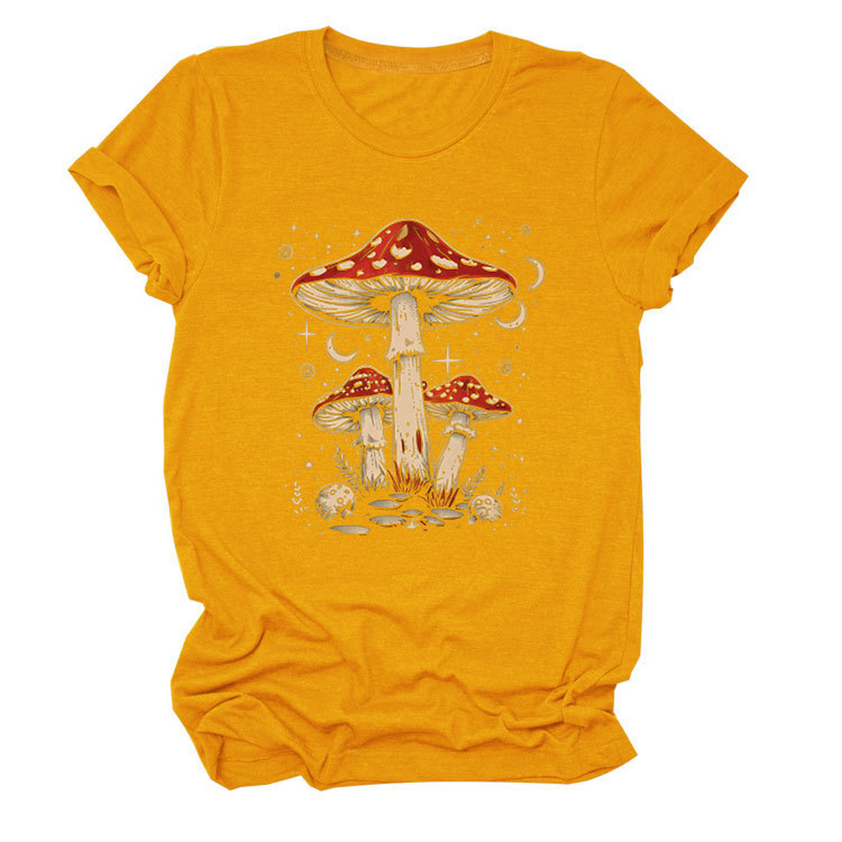 PLAYFUL RED MUSHROOM PRINT WOMENS BASE TEE_CWTTS1510