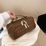 NEW PU LEATHER DIAMOND PATTERN COSMETIC BAG_CWAB4424