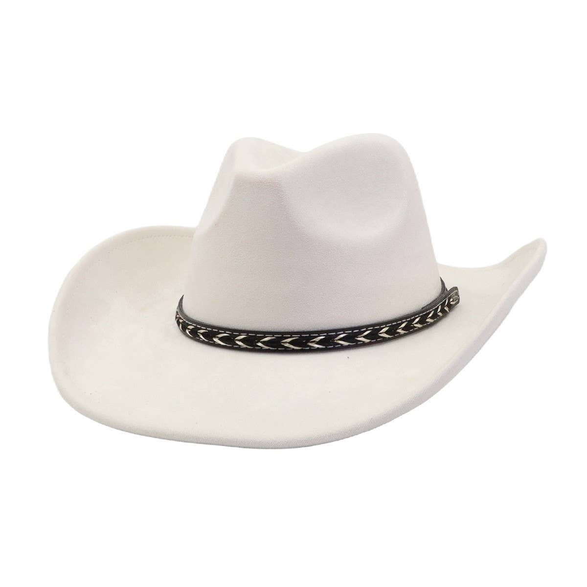 Unisex Western Suede Cowboy Fedorahat Ethnic Style_Cwah04398