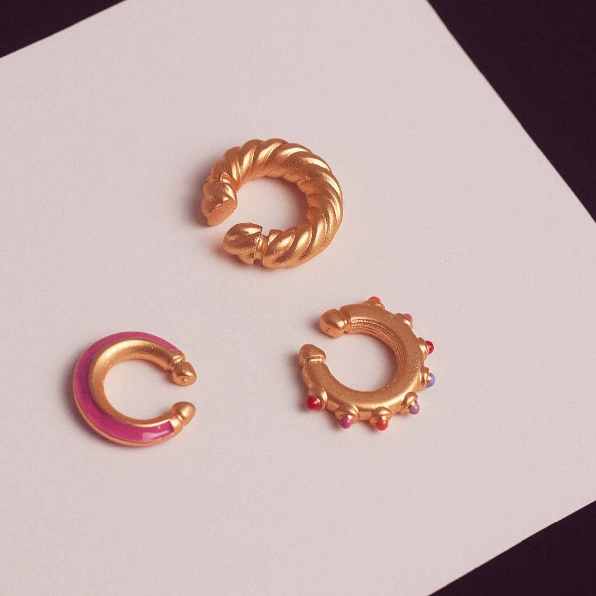DOPAMINE RING STUD EARRINGS WOMEN MINIMALIST_CWAJE4994