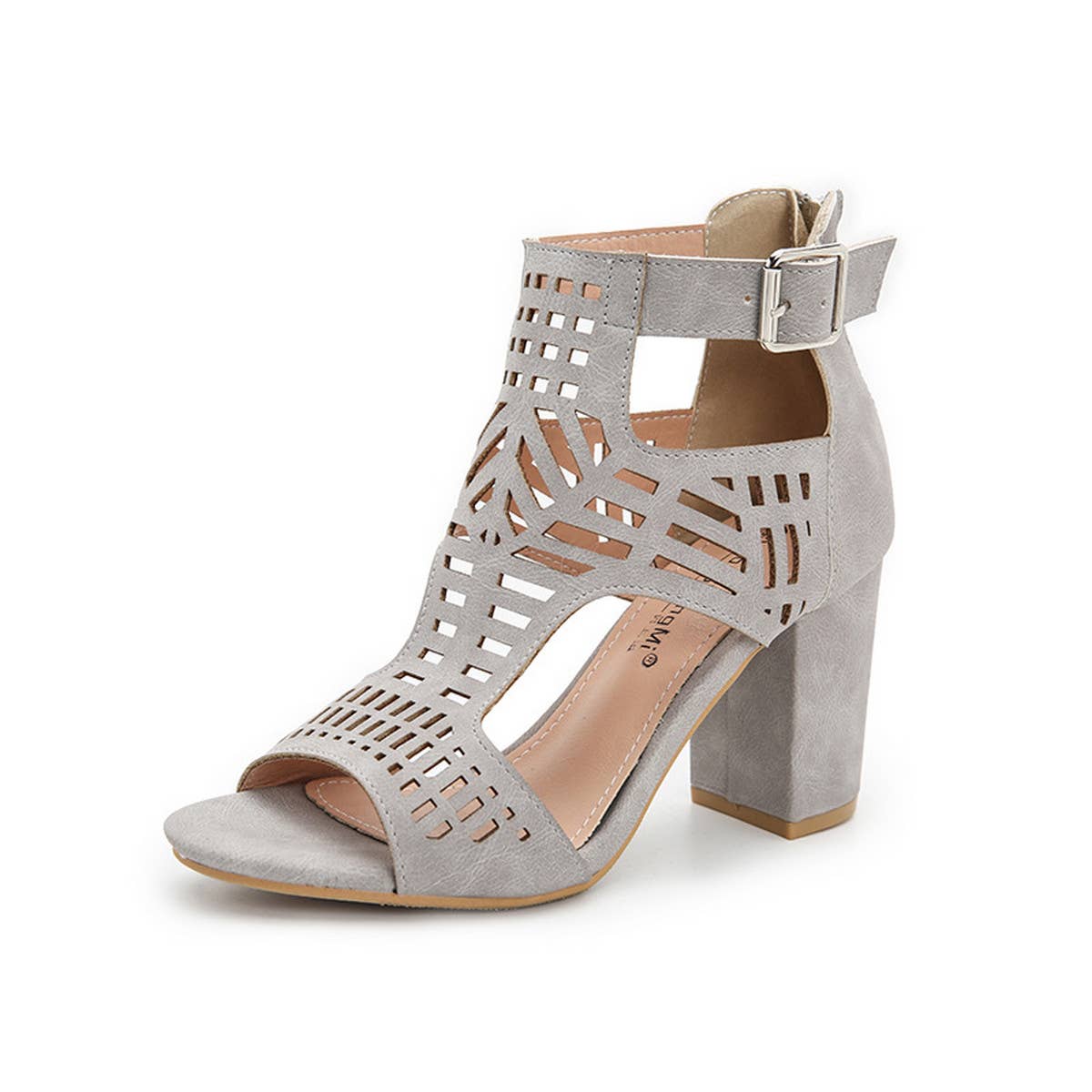 HOLLOW HIGH HEELED SANDALS WITH THICK HEELS_CWSHH0005