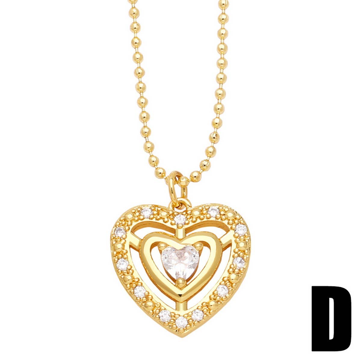 MOON STAR HEART PENDANT NECKLACE_CWAJE0915