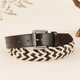 BOHO WOVEN PIN BUCKLE BELT MULTICOLOR CASUAL CHIC_CWABE1232