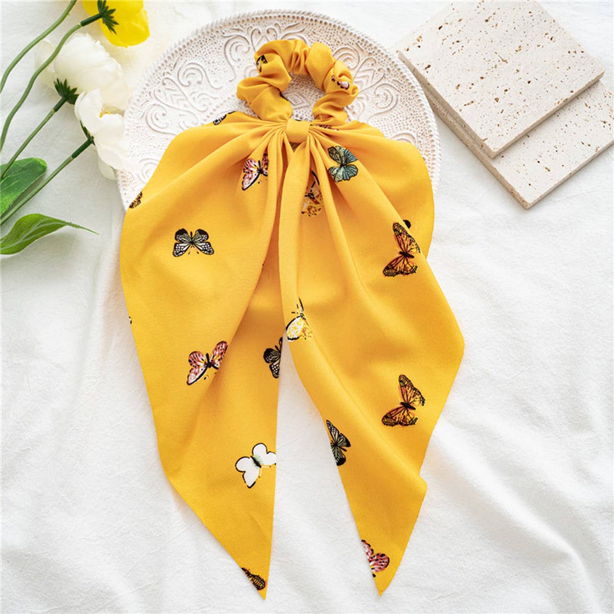 NEW CHIFFON BUTTERFLY PATTERN BOW HAIR TIE_CWAHA1090