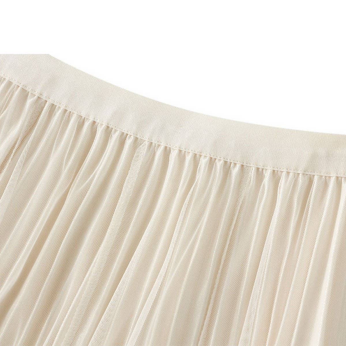 BOWKNOT MESH SKIRT SMALL CLEAR SWEET A LINE SKIRT_CWBMS0304