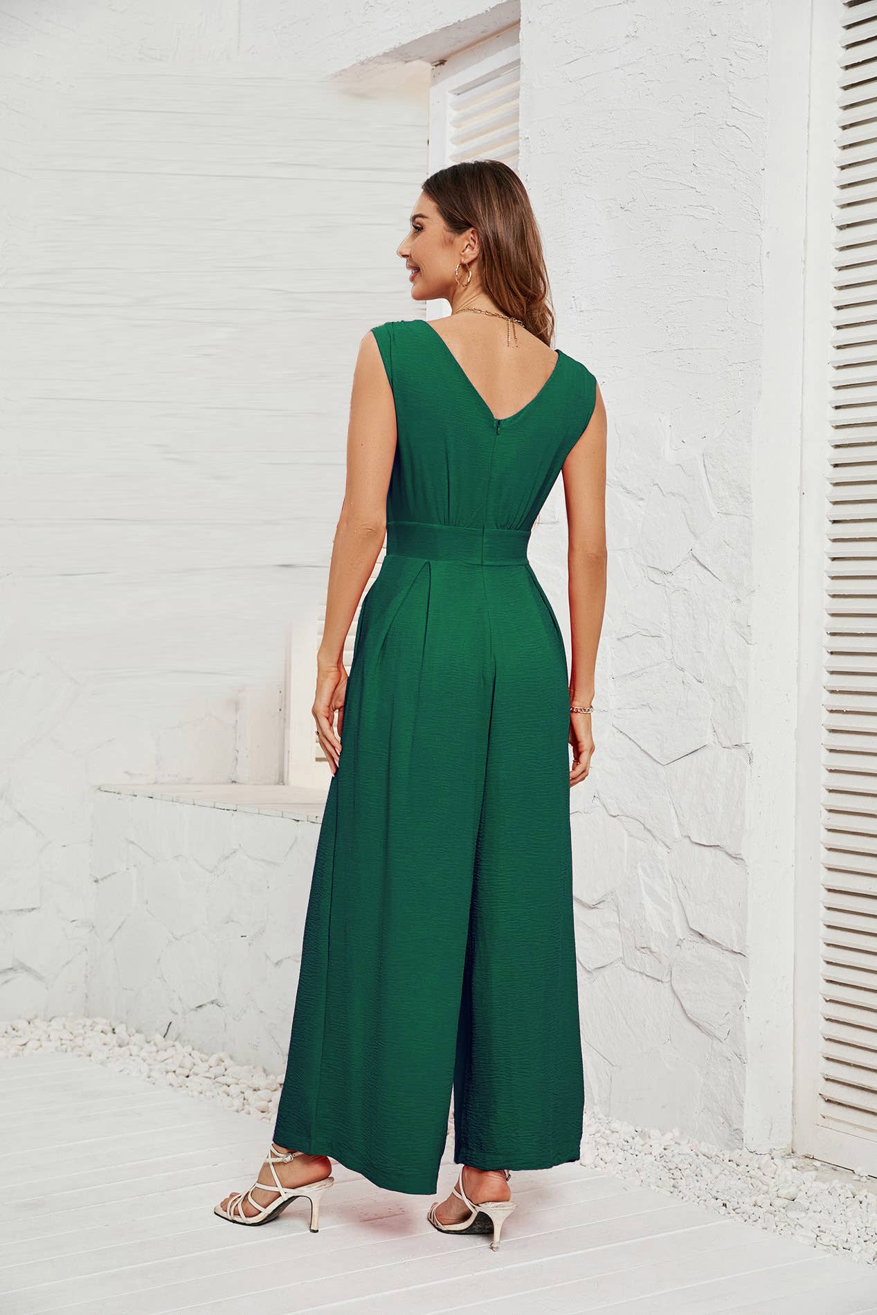 Waistband Sleeveless Romper