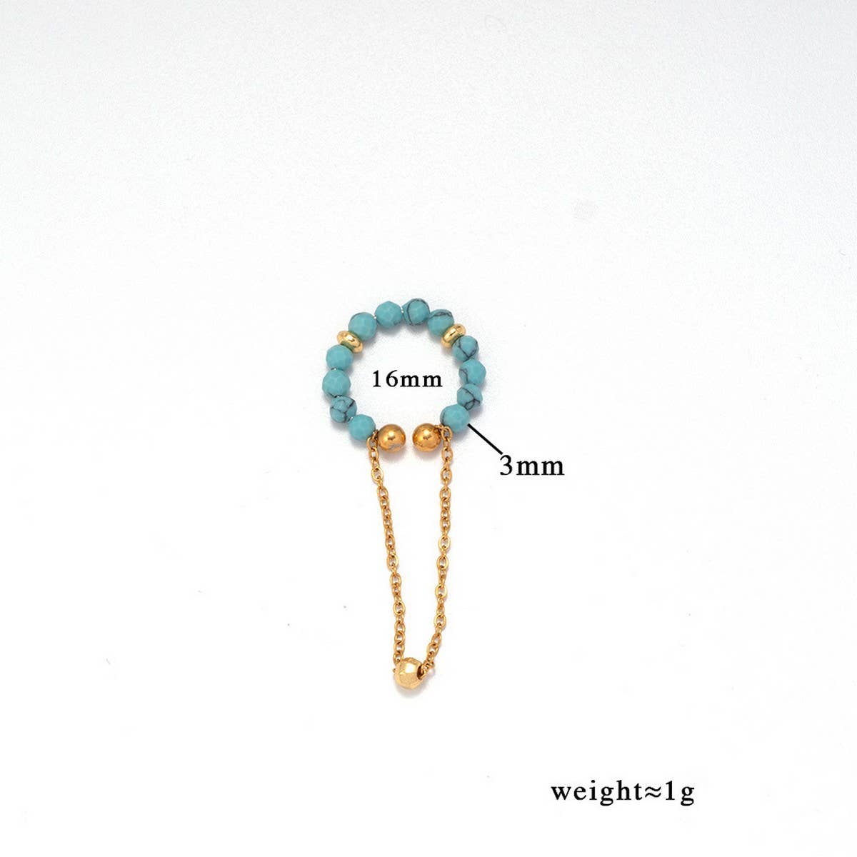 NATURAL STONE EAR CUFF FOR NON PIERCED EARS_CWMM7540