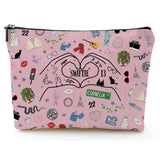 PINK LETTER DOUBLE SIDED PRINTED COSMETIC BAG_CWAB2247