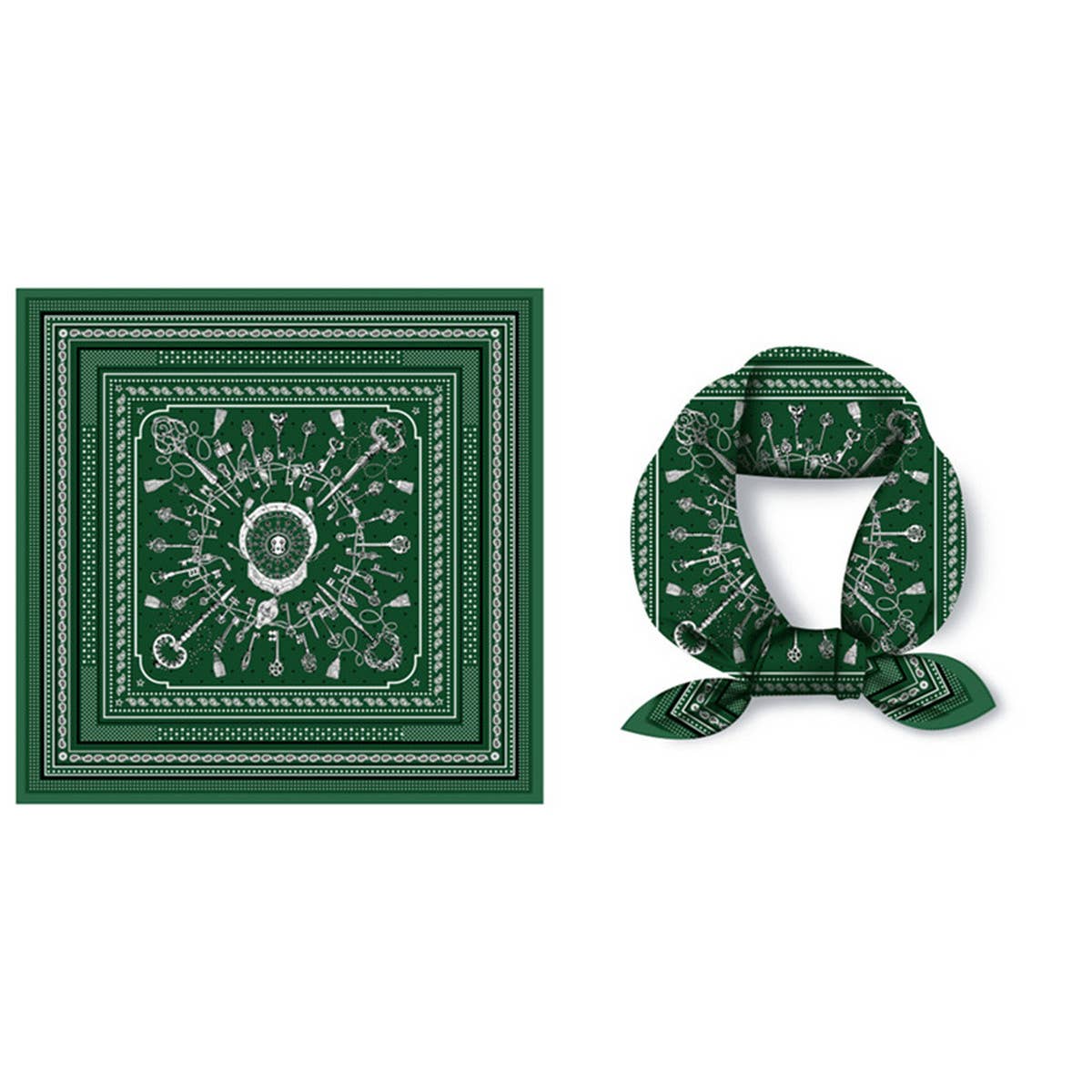 FAUX SILK PAISLEY PRINT SCARF VINTAGE NECK WRAP_CWASC0654