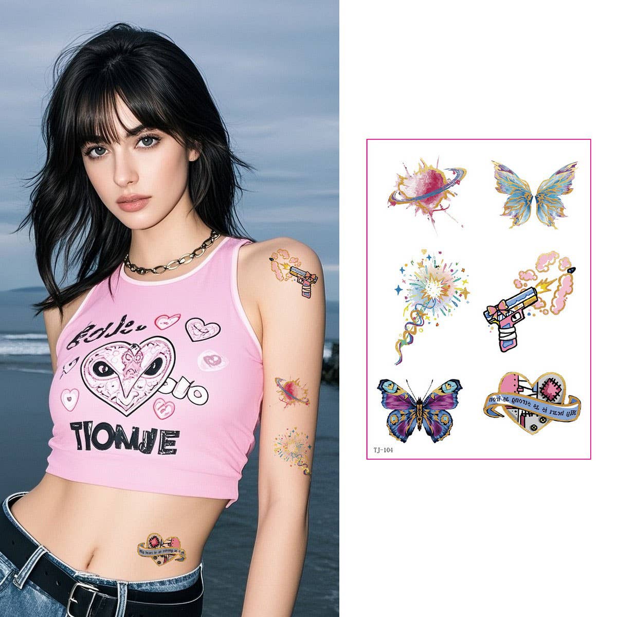 GOLD FOIL TATTOO STICKERS FOR GIRLS CHIC CLASSY_CWMM8366